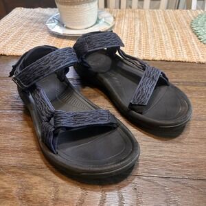 Teva Huricane Sandals Sport Adjustable Straps‎ Hiking Walking Black Blue Mens 9